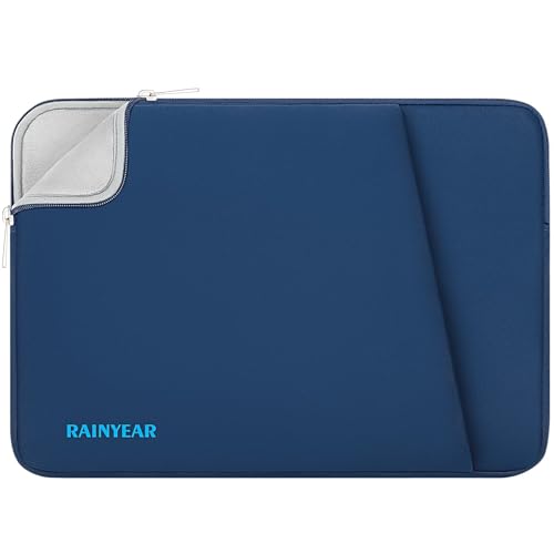 RAINYEAR Laptop Sleeve Case with Front Pocket, 13.3 Inch Protective Portable Case Briefcase Laptop Carrying Bag Compatible with 13.3-14 Inch Laptop PC, 14 Inch MacBook Pro M5 M4 M3 M2 M1, Navy Blue - color: Navy Blue, size: 13.3-14 inch