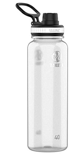 Takeya Tritan Water Bottle with Spout Lid - Durable Dishwasher-Safe Water Bottle - Simple, Modern Bottle - Reusable Water Bottle with Leak-Proof Lid - 40 oz, Clear - color: Clear, size: 40 Ounces