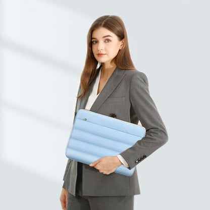 MOSISO Laptop Case 13.3 inch,13-13.3inch Puffy Laptop Sleeve, Air Blue | Compatible with MacBook Air 13.6 M5 M4 M3 M2 M1/Neo/Pro 13/14,HP Dell ASUS Lenovo,Polyester Horizontal Bag with Small Case - color: Air Blue, size: 13.3 inch