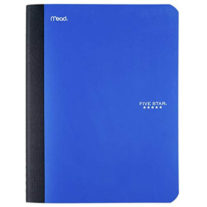 Five Star Composition Notebook, College Ruled Comp Book, Writing Journal, Lined Paper, Home School Supplies for College Students & K-12, 100 Sheets, 9-1/2" x 7-1/2", Blue (72263) - color: Blue
