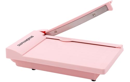 Mini Paper Trimmer, Guillotine Compact Paper Cutter, 1/4-Inch Grid for Precision Cutting, Straight Cuts Up to 3 Sheets, Perfect for Photos,Coupons,Card Making and Small Craft Projects (Pink) - color: Pink