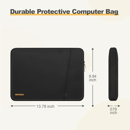 360 Protective Laptop Carrying Case 13.3 inch,13-13.3 inch Laptop Sleeve Compatible with MacBook Air/Pro 13/Pro 14,HP Dell ASUS Lenovo,Shockproof Computer Sleeve Bag with Pocket, Black