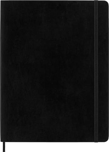 Moleskine Classic Notebook, Soft Cover, XL (7.5" x 9.5") Plain/Blank, Black, 192 Pages