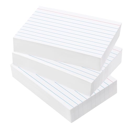 Goefun 300 PCS White Index Cards 3x5 Single Sided Ruled | White Lined Note Cards 3 x 5 Flashcards for Studying, Note Taking and To Do List - color: white, size: 3x5-300pack