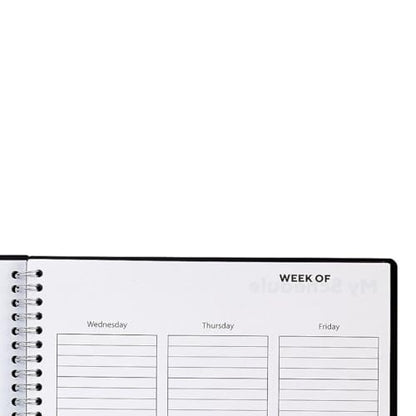 TRU RED Weekly Planner, 8.5" x 11", Black, Undated Weekly Layout for Scheduling, Goal Tracking & Task Planning — Letter‑Size Notebook Planner - style: 1 Pack