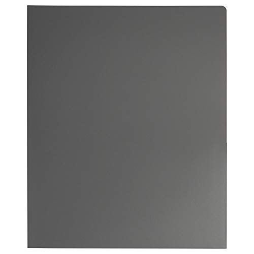 JAM PAPER Heavy Duty Plastic 2 Pocket Extra Tough School Folders - Grey - 6/Pack - color: Grey, size: 6 Per Pack