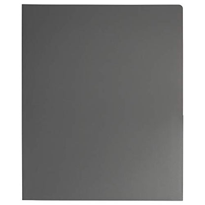 JAM PAPER Heavy Duty Plastic 2 Pocket Extra Tough School Folders - Grey - 6/Pack - color: Grey, size: 6 Per Pack