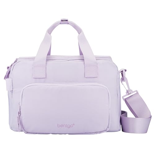 Bentgo Insulated Lunch Bag – Extra-Large Capacity Adult Lunch Bag with Shoulder Strap and External Storage Compartment, Durable, Lightweight, Ideal for Work, School, & Meals On the Go (Lavender) - color: Lavender