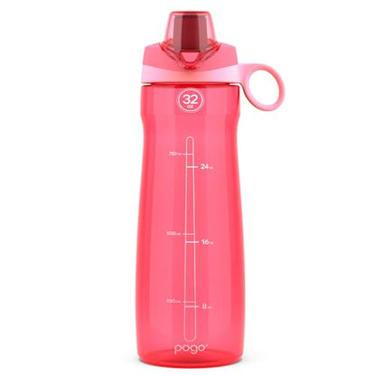 Pogo BPA-Free Tritan Plastic Water Bottle with Chug Lid, 32 Oz, Pink. - color: Pink, size: 32 Ounces
