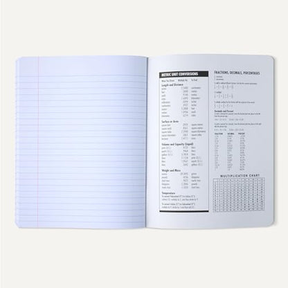 Amazon Basics Composition Notebook, College Ruled, 100 Sheets, 9.75" x 7.5", Marble Black, 12-Pack - color: Marble Black, size: College Ruled,12-pack