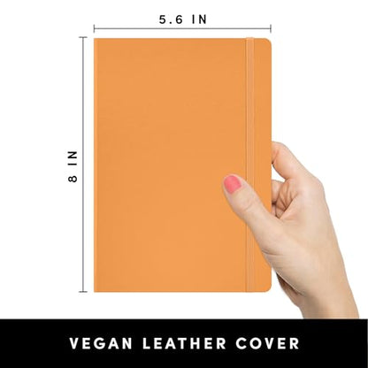 PAPERAGE Lined Journal Notebook, (Marigold), 160 Pages, Medium 5.6 in x 8 in - 100 GSM Thick Paper – Hardcover Journaling Notebook for Work, School & Note Taking - color: Marigold, style: A. Lined
