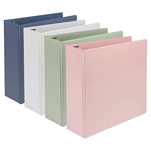 Samsill Plant-Based 3 Inch Durable D-Ring, View Binder, Eco-Friendly, USDA Certified Biobased, 4 Count, Pack of 1, Boho Assortment - color: Boho Assortment, size: 3-Inch, style: 4 Pack