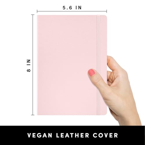 PAPERAGE Lined Journal Notebook, (Blush), 160 Pages, Medium 5.6 in x 8 in - 100 GSM Thick Paper – Hardcover Journaling Notebook for Work, School & Note Taking - color: Blush, style: A. Lined