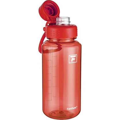 Fanhaw 32 oz Clear BPA-Free Tritan Water Bottle with Fast-Flow Spout Lid, BPA-Free & Leak-Proof Wide-Mouth Reusable Bottle for Gym, School & Office, Back to School Essentials (Red) - color: Red, style: 32 Ounces