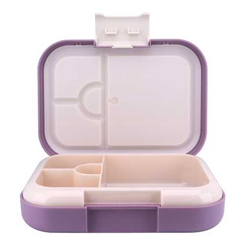Bento Midi Lunch Box with carrying handle – 4 No-Mix Compartments | Microwave & Dishwasher Safe,Removable Tray | 900ML OZ (Purple Dark Powder Clevapirouette Friend) - color: Purple Dark Powder Clevapirouette Friend