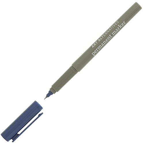 Art Alternatives 영구 마커, 엑스트라 파인, 네이비 - 1.2mm 펠트 펜촉 - 영구 - 다중 표면 - 드로잉 + 글쓰기 + 일러스트레이션 - color: 네이비, size: 1개(1팩)