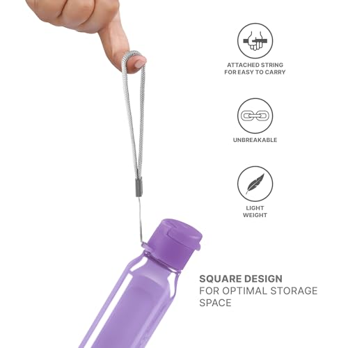 Bulk Multicolor Water Bottles Set of 192 10oz Leak Proof with Carry Strap Square Reusable for Kids and Adults BPA-Free Dishwasher-Safe - color: 192 pack combo