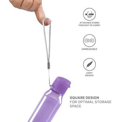 Bulk Multicolor Water Bottles Set of 192 10oz Leak Proof with Carry Strap Square Reusable for Kids and Adults BPA-Free Dishwasher-Safe - color: 192 pack combo