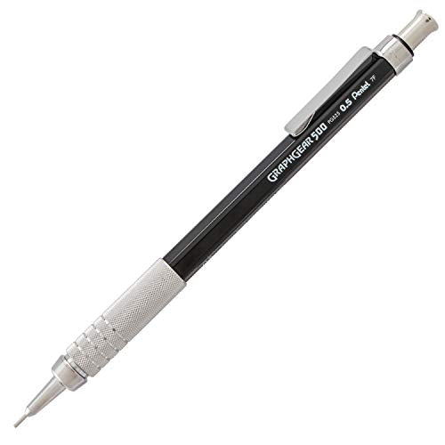 Pentel Graph Gear 500 Automatic Drafting Pencil, 0.5mm, Black Barrel, 1 Pack (PG525BP) - style: 0.5mm