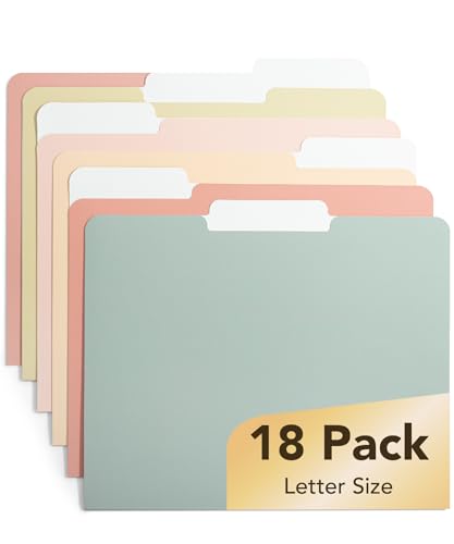Mr. Pen- File Folders, 18 Pack, Vintage Colors, 1/3-Cut Tab | File Folders Letter Size, Colored File Folders, Office File Folder - color: Vintage Colors, size: 18 per Pack