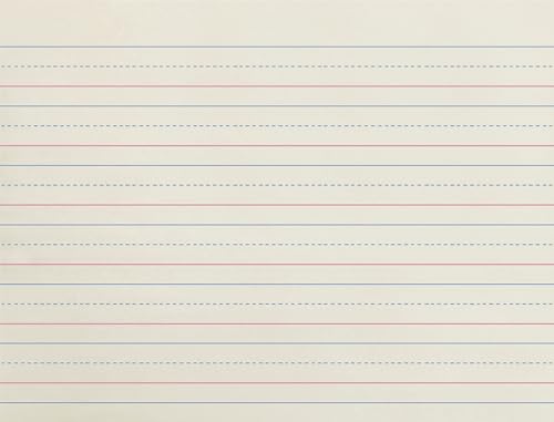 School Smart Red & Blue Newsprint Paper, 3/4 Inch Ruled, 11 x 8-1/2 Inches, 500 Sheets, White