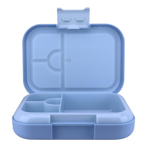 Bento Midi Lunch Box with carrying handle – 4 No-Mix Compartments | Microwave & Dishwasher Safe,Removable Tray | 900ML OZ (Blue Dark Ice) - color: Blue Dark Ice