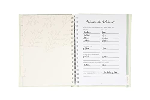 Pearhead My Pregnancy Journal, Guided Pregnancy Memory Book with Sonogram Photo Insert, Trimester Milestone Tracker & Keepsake for Expecting Moms, Baby Shower Gift, Sage Green Leaf - color: Sage Green Leaf Pregnancy Journal