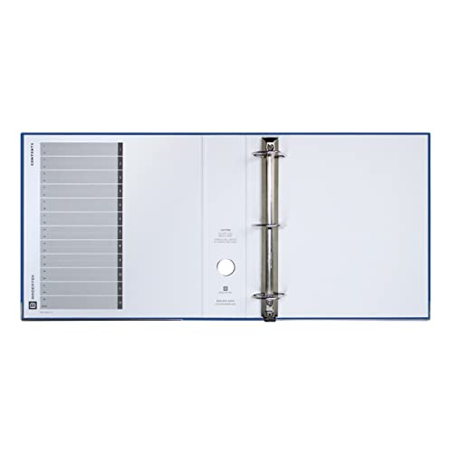3-Ring Premium Binder - Navy, 3" Spine, by Bindertek | 525 Sheet Capacity, 2" D-Rings, Linen-Textured Covers, Steel Reinforced Edges, Spine Label Included - color: Navy, size: 3" Spine