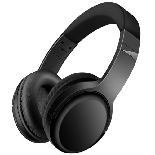 Bingozones Wireless and Wired Headphones With Microphone, Bluetooth 5.3, Folding Lightweight On-Ear for Smartphone Tablet Computer (Black) - color: #02 Black