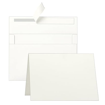Guakicae 100 Packs Cream Blank Cards and Envelopes 5 x 7 Off White Heavyweight Folded Cardstock and A7 Envelopes Printable Self Seal for Wedding Invitations, Greeting Cards, Party - color: Off White, size: 5x7-100pcs