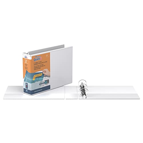 QuickFit Landscape 3 Ring Legal Binder, Heavy-Duty Round-Ring Binder with Clear-View Cover, 8.5" x 14", Pack of 4, Round Ring, White - size: 2 Inch, style: 4 Pack