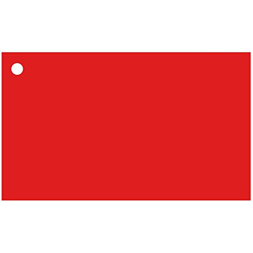 Colonial Cards: 150 Color Cardstock 3" x 5" Index Cards, Unruled with Corner 1-Hole Punched and 4 Binder Rings, Red - color: red