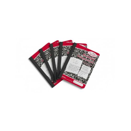 STAPLES 1-Subject Composition Notebooks, 7.5" x 9.75", Primary Ruled, 100 Sheets, Black/Red, 5/Pack - style: 5 Pack