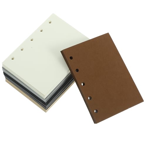 SHERCHPRY A7 Planner Refill Paper 5-hole Loose Leaf Notebook Inserts 74x105mm 300 Sheets Coffee Vintage Blank Notepad Refill for Ring Binder Organizers