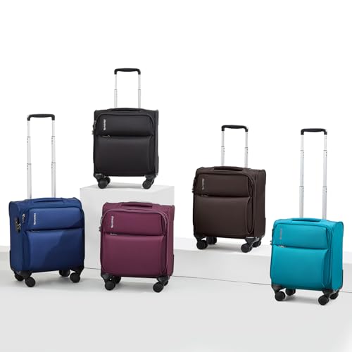 Hanke 16 Inch Underseat Carry On Luggage with Spinner Wheels for Airline, Small Softside TSA Approved Luggage Lightweight Rolling Suitcases Under Seat Travel Carry-On Bag(Caribbean Blue) - color: Caribbean Blue, size: 16 Inch Underseat