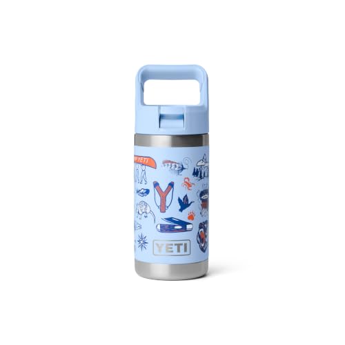 YETI Rambler Jr. 12 oz Kids Bottle, with Straw Cap - color: Big Sky Summer Camp