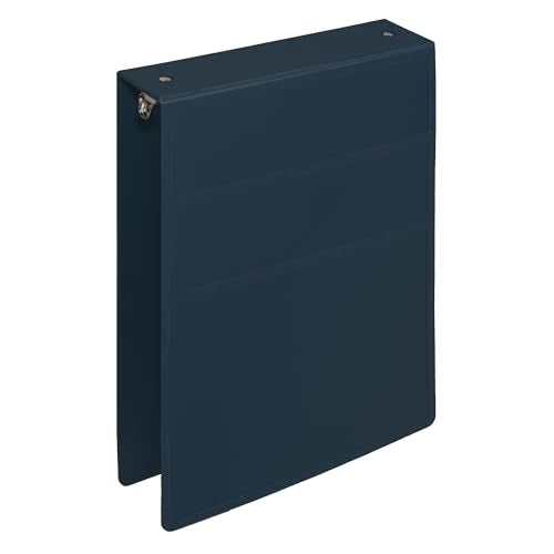 Carstens 2-Inch Heavy Duty 3-Ring Binder - Top Opening, Navy Blue, Durable Plastic, Precision No-Gap Rings, Waterproof Cover, No Pockets, Holds 300 US Letter Sheets, BPA-Free, Made in USA (2879-3R) - color: Navy Blue, size: Individual