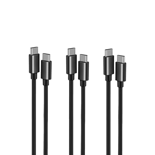 3 Pack USB C to USB C Cable,Type C Fast Charging Cable,C to C Charger Cord for iPhone 16 Charger USB c,15 Pro Max, iPad Pro/Air, MacBook Pro/Air and More (USB C Cable deep Black)