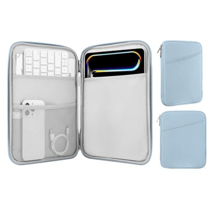 MoKo 9-11 Inch Tablet Sleeve Bag Carrying Case with Accessory Pocket | Fits iPad Air 11-inch M4, iPad Pro 11-inch M5, iPad A16 11-inch, iPad 10/9/8/7th and Tab S9/S8 11-inch, Misty Blue - color: Misty Blue, size: 9-11 Inch