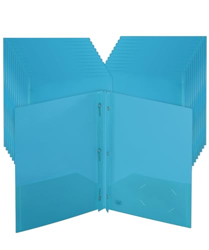 Mr. Pen- Plastic Folders with Pockets and Prongs, 24 Pack, Letter Size | Blue, Flexible Plastic Folders with Prongs - color: Blue, size: 24 Pack