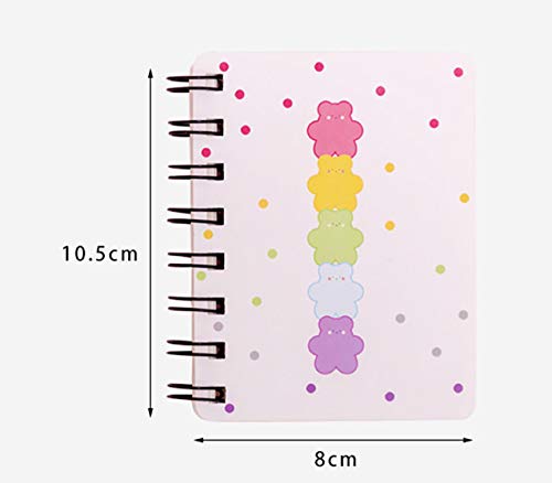 Yansanido Small Spiral Notebook, 4 Pcs 3.14 Inch x 4.13 Inch 4 Style Design Thick Hardcover Blank Pages 80 Sheets -160 Pages Journals for Study and Notes(Spiral 3.14 x4.13 Inch 4set, 3.14 x4.13 Inch)