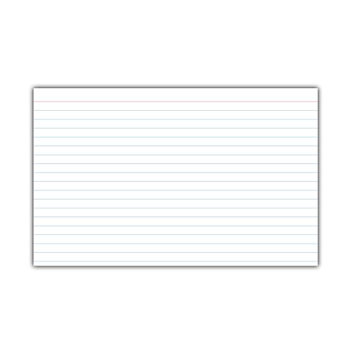 C-Line 5” x 8” Index Cards, White, Ruled, 25/PK (49907)