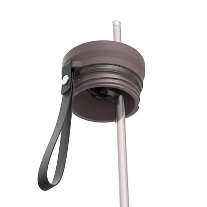 Contigo SnapSeal 709.8ml(24온스) 스테인리스 스틸 진공 단열 물병, 누출 방지 자동 닫힘 뚜껑, 휴대용 스트랩 및 재사용 가능한 빨대, BPA 프리 및 납 프리, 식기세척기 사용 가능 - color: 테라 샴페인, size: 24온스