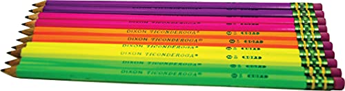 Ticonderoga 13810 Pre-Sharpened Pencil, HB, 2, Assorted Color Barrels, 10/Set