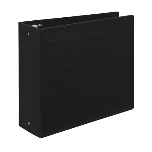 Carstens 4-Inch Heavy Duty 3-Ring Binder - Side Opening, Black, Durable Plastic, Precision No-Gap Rings, Waterproof Cover, No Pockets, Holds 600 US Letter Sheets, BPA-Free, Made in USA (1845-3R) - color: Black, size: Individual