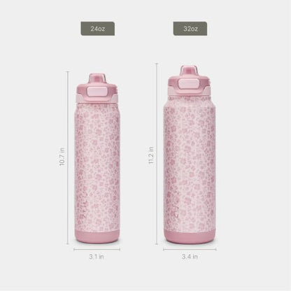 ZULU Powerfill Pro 32oz Stainless Steel Water Bottle - You're Wild Flower - color: Primrose Pink, style: 32oz