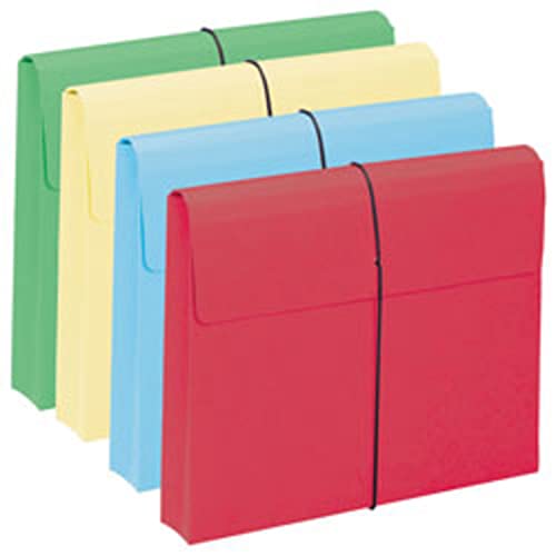 Smead Colored Expanding File Wallet with Flap and Cord Closure, 2" Expansion, Letter Size, Assorted Colors, 10 per Box (77207) - color: Assorted Colors, size: Letter