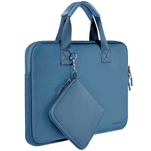 Hseok Laptop Sleeve 13.3-14 inch Case with Small Pouch, Neoprene Computer Bag Compatible with MacBook Neo/Pro 14 M5/M4/M3/M2/M1, Mac Air/Pro 13.3, XPS 14 and Most 13-14 inch Notebooks,Haze Blue - color: Haze blue, size: 13"-14"