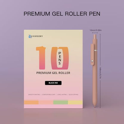 Morandi Gel Pen,0.5mm Quick Dry Black Ink,High-End Series Retractable Pens stationery for women & men,Smooth Writing Nurse Aesthetic Pen for Home Office Supplies(10 Pcs Black Ink-Morandi shaft pens) - style: 10 Pcs Black Ink-Morandi shaft pen
