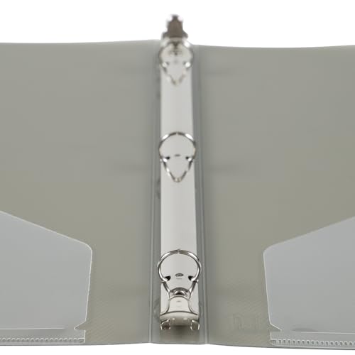 JAM PAPER Plastic 0.5 inch Binder - Smoke Grey 3 Ring Binder - Sold Individually - color: Smoke, size: 0.5 inch